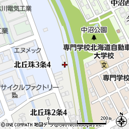 丘珠鉄工会館周辺の地図