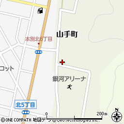 北海道本別町（中川郡）山手町周辺の地図