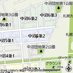 北海道札幌市東区中沼５条2丁目周辺の地図