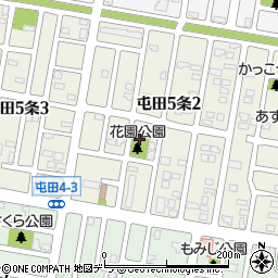 屯田花園公園周辺の地図