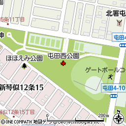 屯田西公園周辺の地図