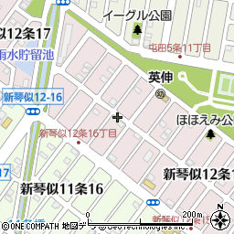 北海道札幌市北区新琴似１２条16丁目周辺の地図