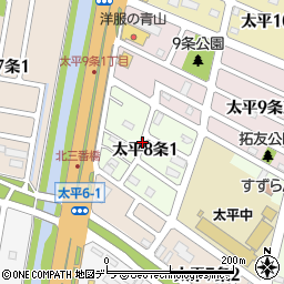 〒002-8008 北海道札幌市北区太平八条の地図