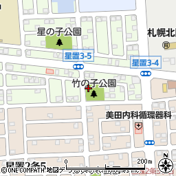 星置竹の子公園トイレ周辺の地図