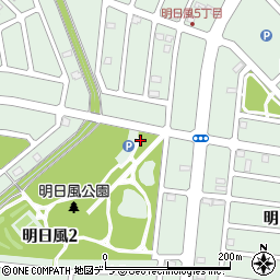 明日風公園トイレ周辺の地図