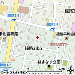 篠路横新道中央会館周辺の地図