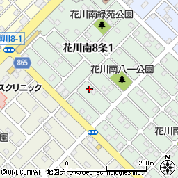 北海道石狩市花川南８条1丁目200周辺の地図