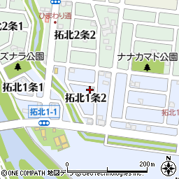 北海道札幌市北区拓北１条2丁目周辺の地図