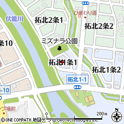 北海道札幌市北区拓北１条1丁目2周辺の地図