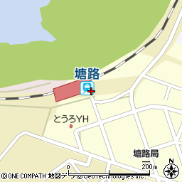 塘路駅前農村モデル公園トイレ周辺の地図