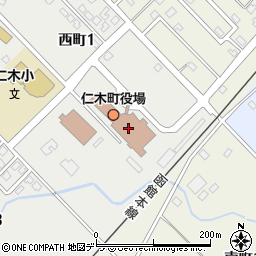 仁木町役場町民センター　図書事務室周辺の地図