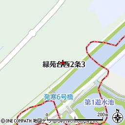北海道石狩市緑苑台西２条周辺の地図