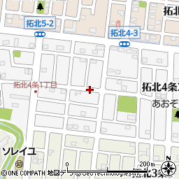 北海道札幌市北区拓北４条周辺の地図