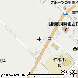 北海道余市郡仁木町西町2丁目58周辺の地図