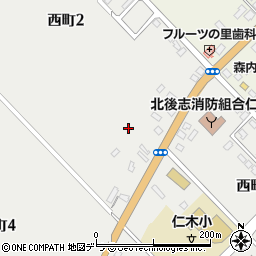 北海道余市郡仁木町西町2丁目49周辺の地図