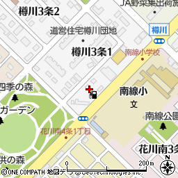 北海道エネルギー株式会社　チャレンジ樽川ＳＳ周辺の地図