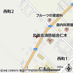 北海道余市郡仁木町西町2丁目41周辺の地図