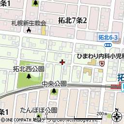 北海道札幌市北区拓北６条2丁目周辺の地図