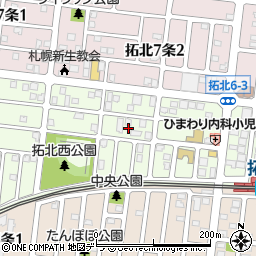 北海道札幌市北区拓北６条2丁目13周辺の地図