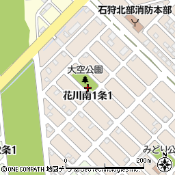 北海道石狩市花川南１条1丁目周辺の地図