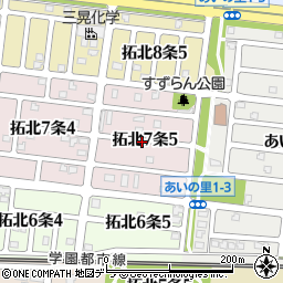 北海道札幌市北区拓北７条5丁目周辺の地図