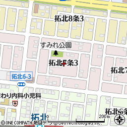 北海道札幌市北区拓北７条3丁目周辺の地図