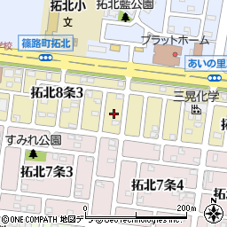北海道札幌市北区拓北８条3丁目4周辺の地図