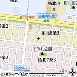北海道札幌市北区拓北８条3丁目8周辺の地図