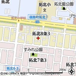 北海道札幌市北区拓北８条3丁目7周辺の地図