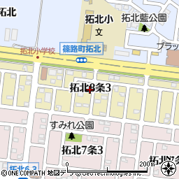 北海道札幌市北区拓北８条3丁目周辺の地図