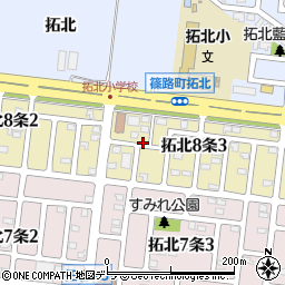 北海道札幌市北区拓北８条周辺の地図