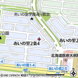 北海道札幌市北区あいの里２条周辺の地図