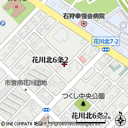 北海道新聞販売所　花川東・中川販売所周辺の地図