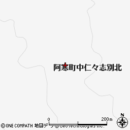 北海道釧路市阿寒町中仁々志別北周辺の地図