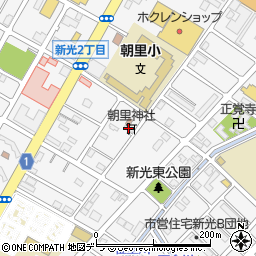 朝里神社周辺の地図