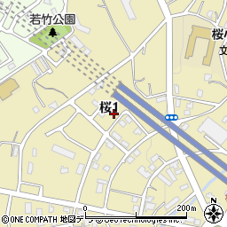北海道小樽市桜1丁目23-2周辺の地図
