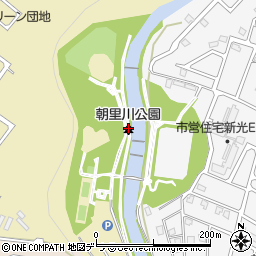 朝里川公園周辺の地図