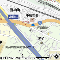 北海道新聞　南小樽地区秋山販売所周辺の地図