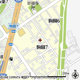 北海道岩見沢市駒園周辺の地図