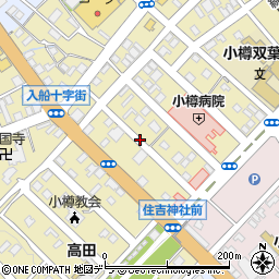 北海道小樽市住ノ江1丁目周辺の地図