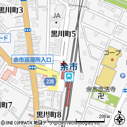 北海道中央バス株式会社　余市案内所周辺の地図