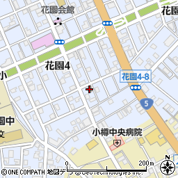 小樽花園郵便局周辺の地図