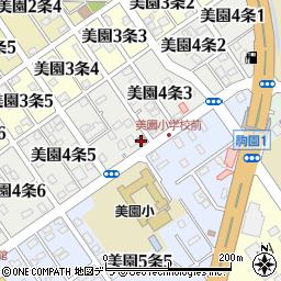 岩見沢美園郵便局周辺の地図