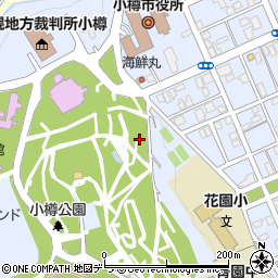 小樽公園テニスコート上トイレ周辺の地図