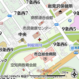 岩見沢市役所　病児保育施設周辺の地図