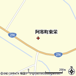 北海道釧路市阿寒町東栄周辺の地図