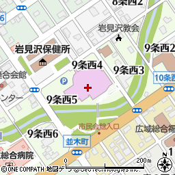 岩見沢市民会館（まなみーる）周辺の地図