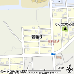 北海道岩見沢市若駒3丁目周辺の地図
