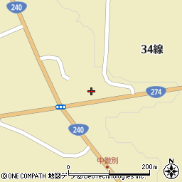 北海道釧路市阿寒町徹別中央３４線周辺の地図