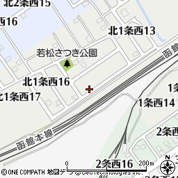 北海道岩見沢市北１条西14丁目12周辺の地図